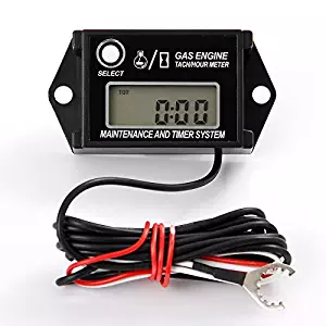 Runleader HM026A Digital Inductive Tachometer Tach Hour Meter Waterproof Small Engine Hour Meter for All Gasoline Engine ATV UTV Dirtbike Chainsaw Motocycle Outboards Snowmobile Pitbike PWC Marine