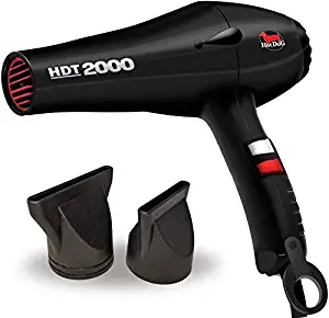 HDT-2000 Professional Hair Dryer Most Powerful & Super HOT Fast Drying Salon Grade | Ionic & Ceramic/Tourmaline Technology | Quiet & Powerful AC Motor | 2 Concentrator Nozzles | Extra Long 12ft. Cord