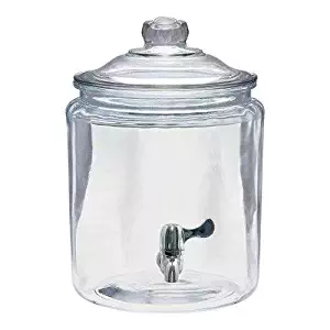 Anchor Hocking Heritage Hill Glass Beverage Dispenser with Spigot, 2 Gallon