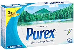 Purex Fabric Softener Dryer Sheets, Mountain Breeze, 40 Count