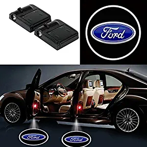 Soondar 2 pcs Universal Wireless Car Projection LED Projector Door Shadow Light Welcome Light Laser Emblem Logo Lamps Kit, No Drilling (For Ford)
