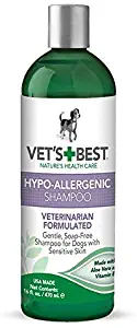 Vet's Best Hypo-Allergenic Shampoo for Dogs | Dog Shampoo for Sensitive Skin | Relieves Discomfort from Dry, Itchy Skin | Cleans, Moisturizes, and Conditions Skin and Coat | 16 Ounces