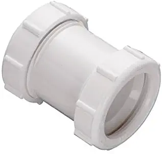 Keeney 46WK 1-1/2-Inch or 1-1/4-Inch by 1-1/2-Inch Straight Extension Coupling Trap Adapter, White