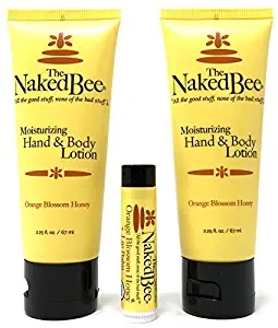 The Naked Bee Orange Blossom Honey Lotion and Lip Balm Set, Hydrating, Moisturizing, and Natural Skin Care Products Cruelty Free
