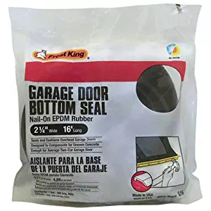 Frost King G16H Nail-On Rubber Garage Door Bottom Seal, 2-1/4-Inch by 16-Foot, Black