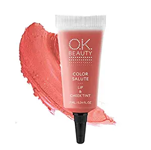 O.K. Beauty Color Salute Lip n Cheek Tint – Long Lasting Velvet Finish Lip Care & Blush in 6 trendy colors – Multipurpose Paraben Free Makeup, Cosmetics (Tanami)