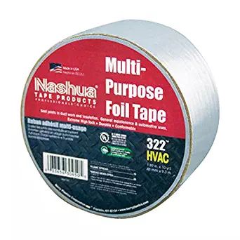 Nashua 322 Multipurpose Foil Tape, 3.2 mil Thick, 9 m Length, 48 mm Width, Aluminum