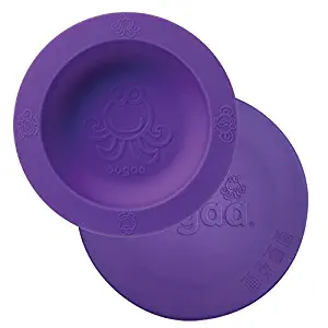100% Silicone Bowl with Matching lid. Baby's First Bowl, Purple