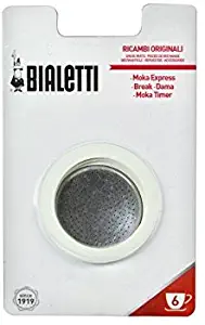 Bialetti 06601 Moka Express 6 Cup Replacement Filter and 3 Gaskets , White