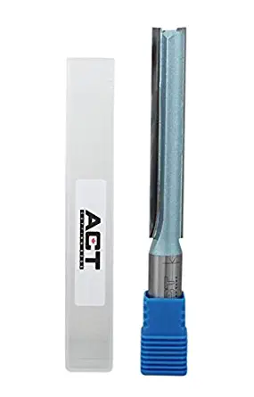 Accusize Industrial Tools Double Flute Extra Long Straight Carbide Tipped Router Bit, 1/2'' Diameter, 3'' Depth, 1/2'' Shank, 4.7'' Oal, 0021-0828