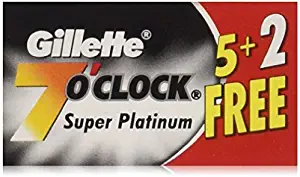 84 7 O'clock Super Platinum Double Edge Safety Razor Blades - AKA 7'Oclock Black