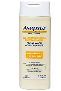 ASEPXIA Medicated Acne Face Wash - Facial Cleanser for Pimples and Blackheads with 3% Sulfur, 8.45 fluid ounce
