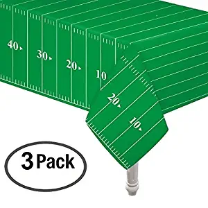 Pack of 3 game Day Football Touchdown Tablecover 54"x78" and 1 letter banner by Oojami